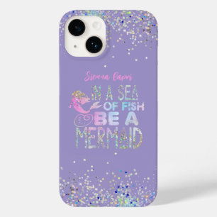 "Be a Mermaid" Iridescent Hologram Glitter Case-Mate iPhone 14 Case