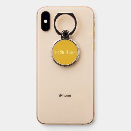 Be a Nice Human  Kindness Sayings in Yellow Phone Ring Stand