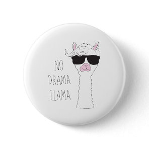 Be a No Drama Llama Art Cartoon Art Llama Art Pun Button