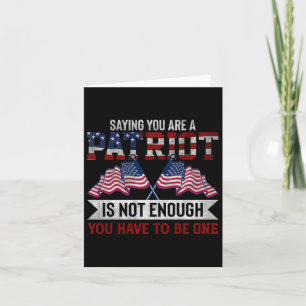 Be A Patriot American Flag Usa Veterans Day  Card
