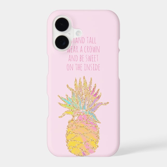 Be a Pineapple Cute Rainbow & Gold Pineapple Iphone Case (Back)