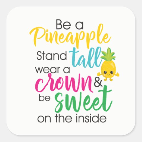 Be a pineapple fun word art sticker
