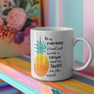 Be A Pineapple Inspirational Watercolor Typography Coffee Mug