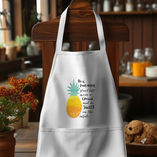 Be A Pineapple Typography Quote Adult Apron (Creator Uploaded)