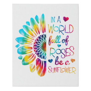 Be A Sunflower Faux Wrapped Canvas Print