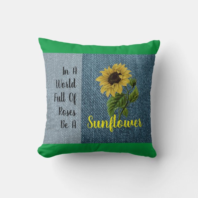 Be A Sunflower Throw Pillow (Front)