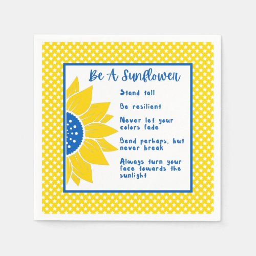 Be A Sunflower Word Art Ukraine Colors   Napkins