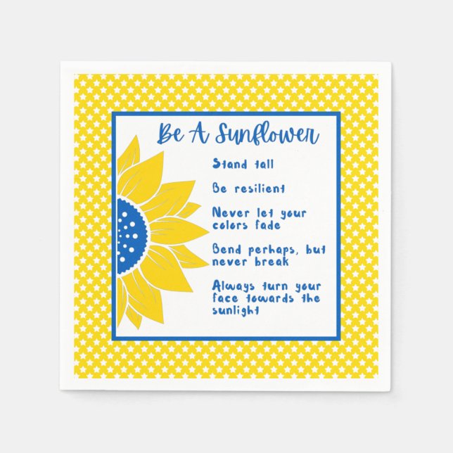 Be A Sunflower Word Art Ukraine Colors   Napkins (Front)