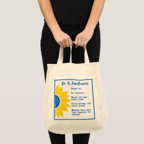 Be A Sunflower Word Art Ukraine Colors  Tote Bag
