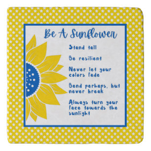 Be A Sunflower Word Art Ukraine Colors Trivet