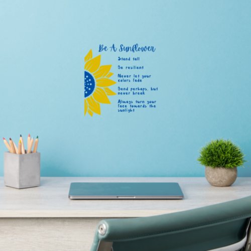 Be A Sunflower Word Art Ukraine Colors Wall Decal