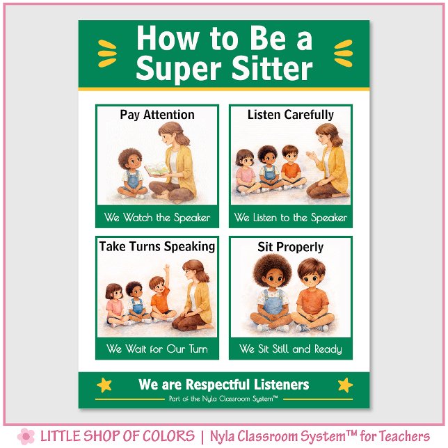 Be a Super Sitter Classroom Anchor Chart (Creator Uploaded)