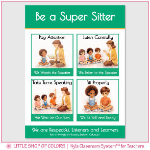 Be a Super Sitter Classroom Anchor Chart Poster