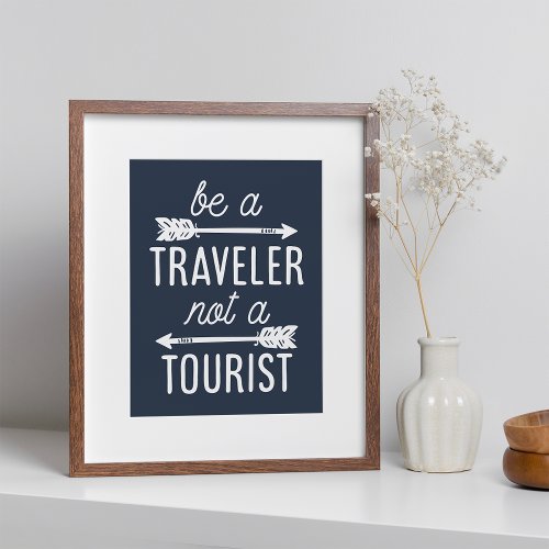 Be a Traveler Not a Tourist Typography Art Print