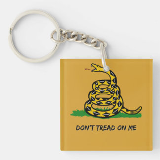 Be a true libertarian Don't tread on me Keychain