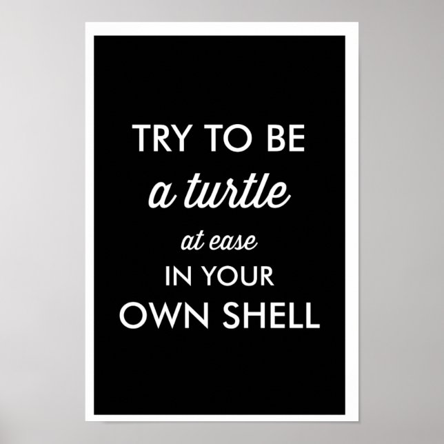 BE A TURTLE AT EASE IN YOUR OWN SHELL POSTER (Front)