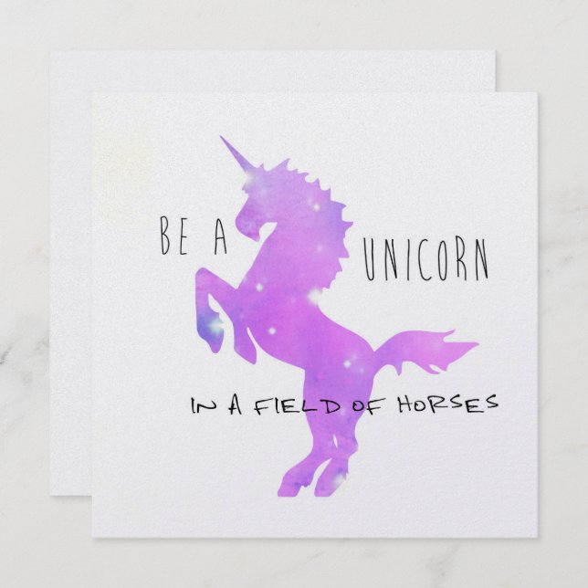 BE A UNICORN 5.25 x 5.25 card (Front/Back)
