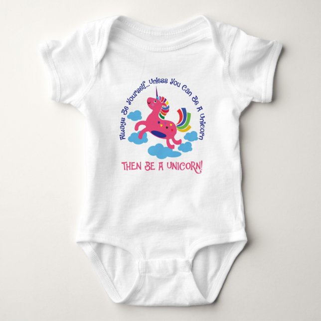 Be a Unicorn Baby Jersey Bodysuit (Front)