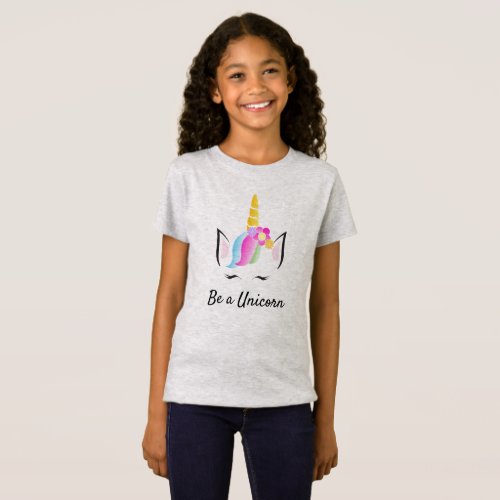 Be a Unicorn quote Cute Illustration  T_Shirt