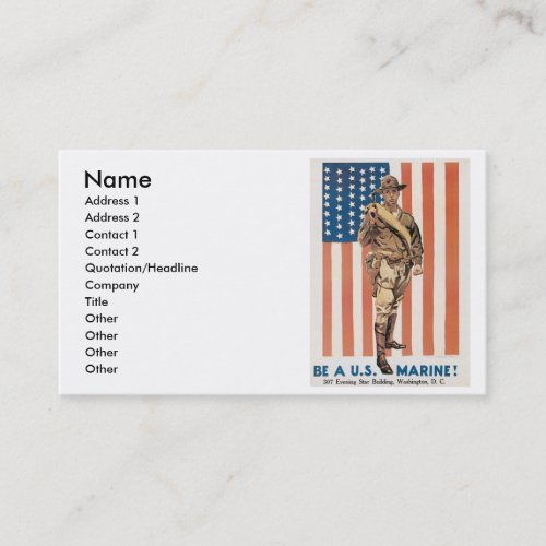 Be a US  Vintage War recruitment poster Business Card