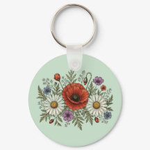 "Be a Wildflower" Aluminum Circle Keychain