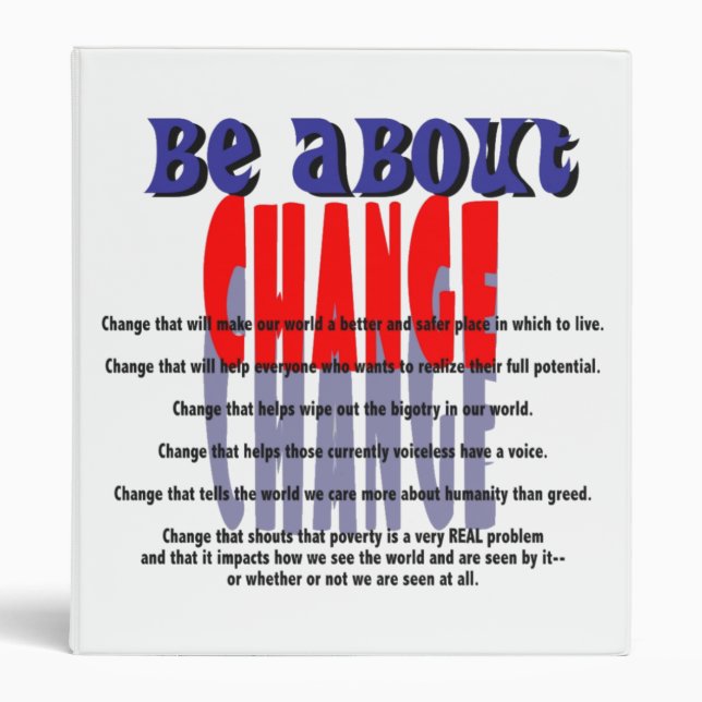 Be about Change Avery Binder (Front)