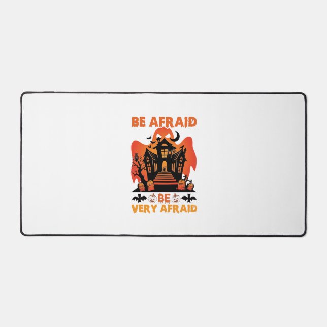 Be Afraid Very Halloween Haunted House Pumpkins_1 Desk Mat (Front)