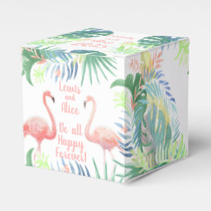 Be all Happy Forever! Fairy Tale Two Pink Flamingo Favor Boxes