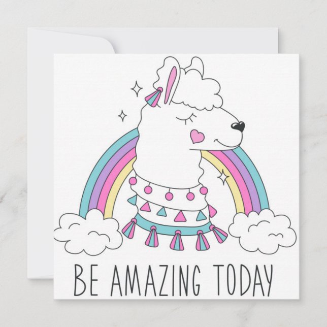 Be Amazing Llama Holiday Card (Front)