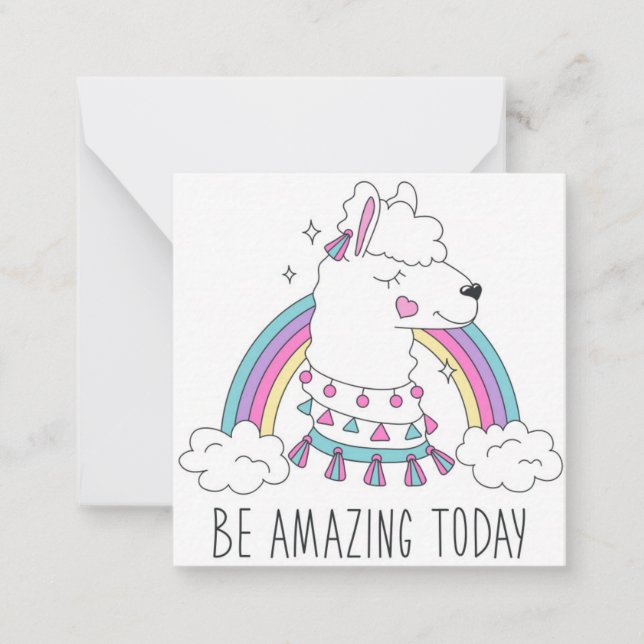 Be Amazing Llama Note Card (Front)