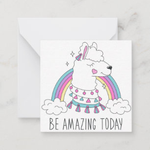 Be Amazing Llama Note Card