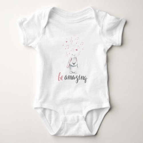 Be Amazing Music Bunny Baby Bodysuit