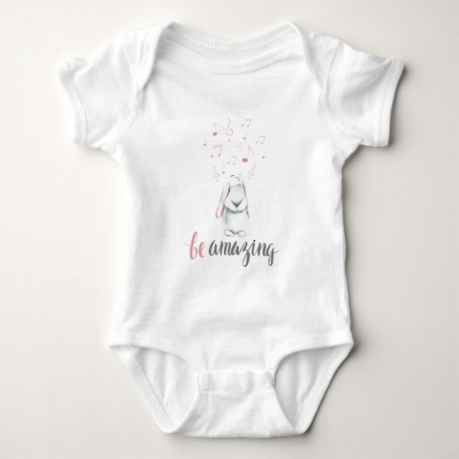 Be Amazing Music Bunny Baby Bodysuit (Front)