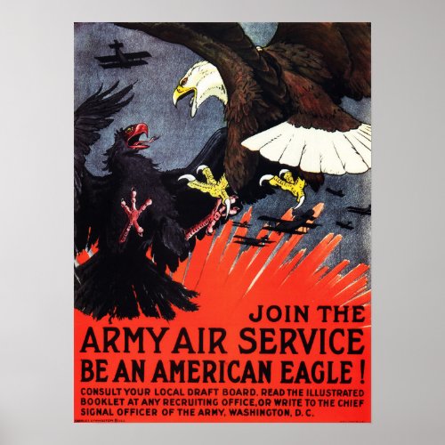 Be An American Eagle Join The Army Air Service Poster