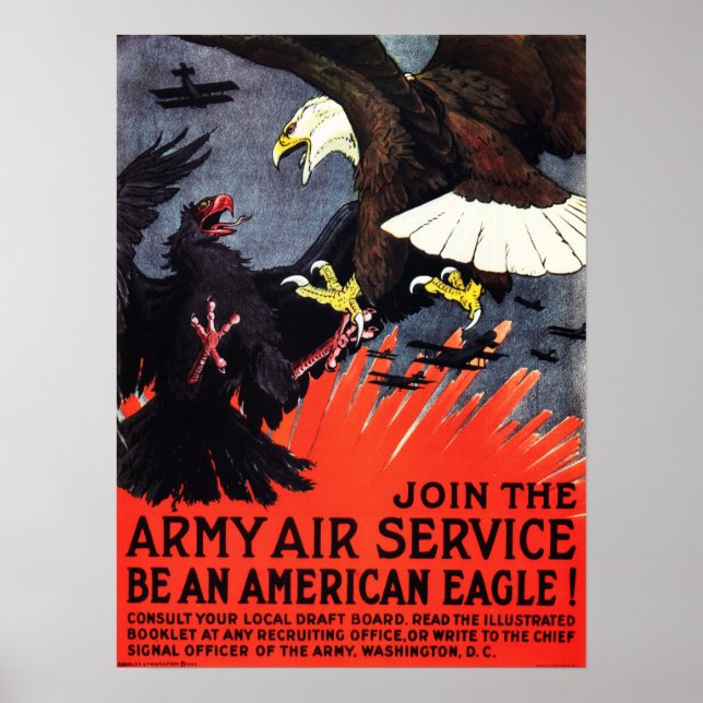 Be An American Eagle! Join The Army Air Service! Poster (Front)