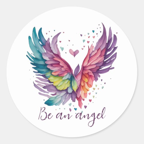 Be an angel  classic round sticker