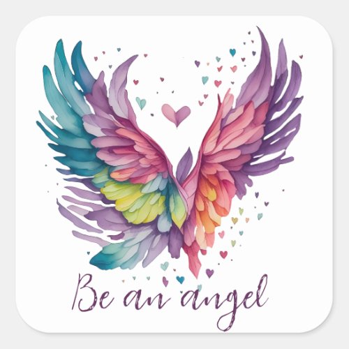 Be an angel  square sticker