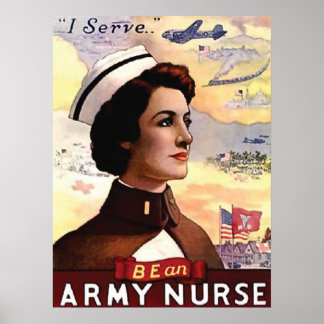 Be an army nurse, vintage, propaganda, war poster