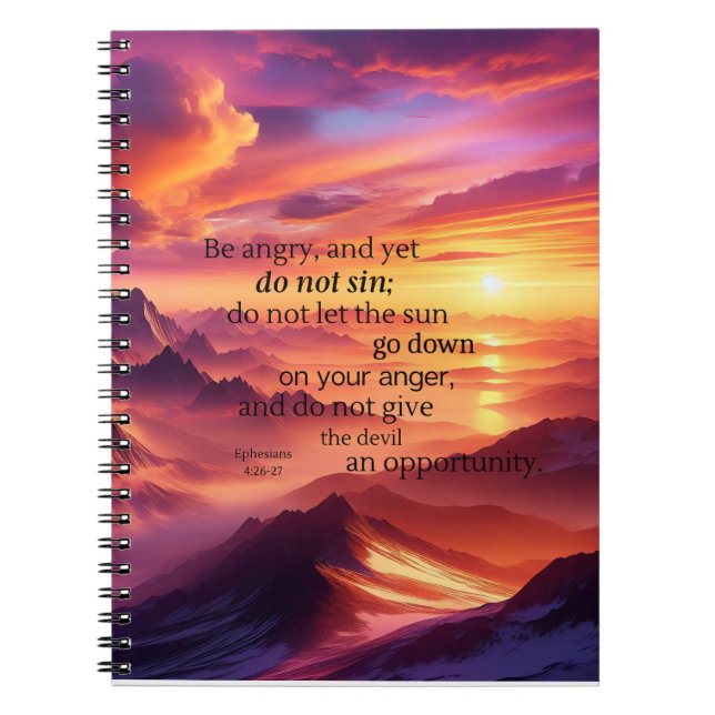 Be Angry and Don't Sin Notebook (Front)