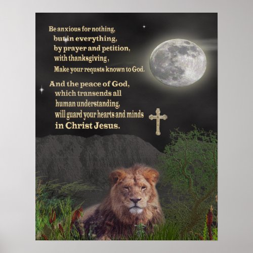 Be anxious for nothing christian poster