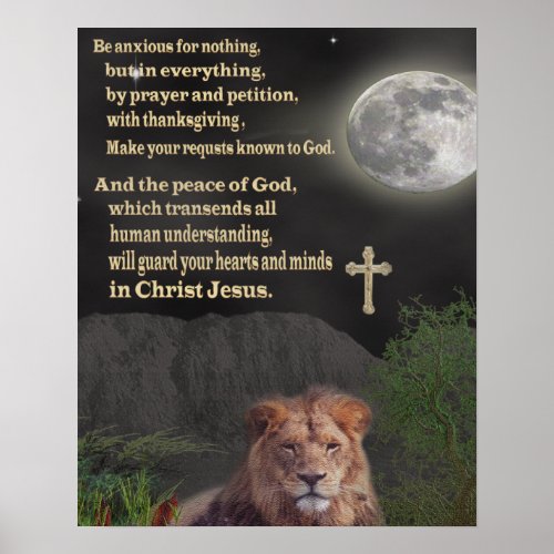 Be anxious for nothing christian poster