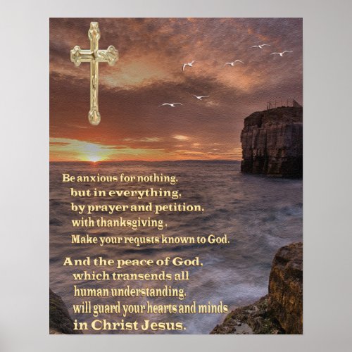 Be anxious for nothing christian poster