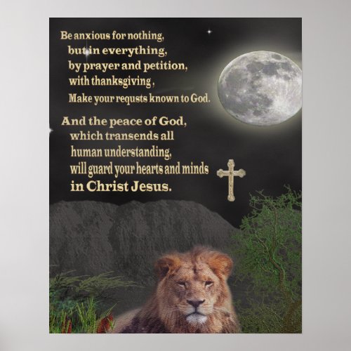 Be anxious for nothing christian poster