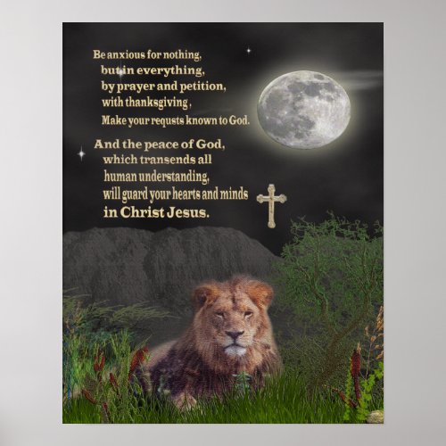 Be anxious for nothing christian poster