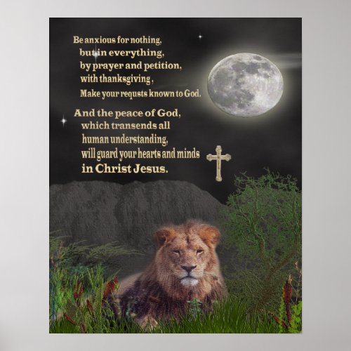 Be anxious for nothing christian poster