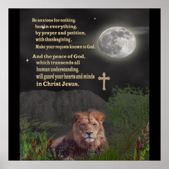 Be anxious for nothing christian poster (Front)