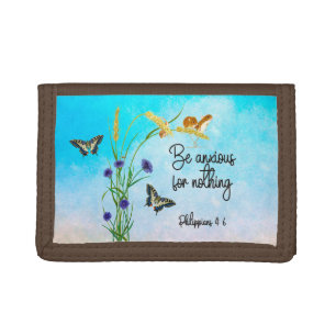 Be anxious for nothing Philippians 4:6 15 Tri-fold Wallet