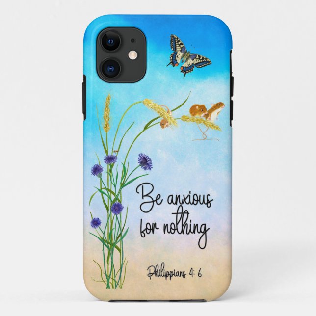 Be anxious for nothing Philippians 4:6 Case-Mate iPhone Case (Back)