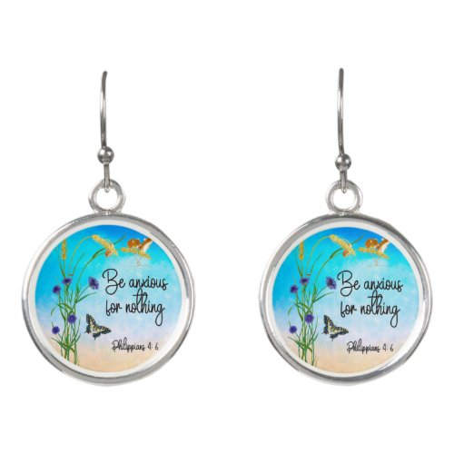 Be anxious for nothing Philippians 46 Earrings