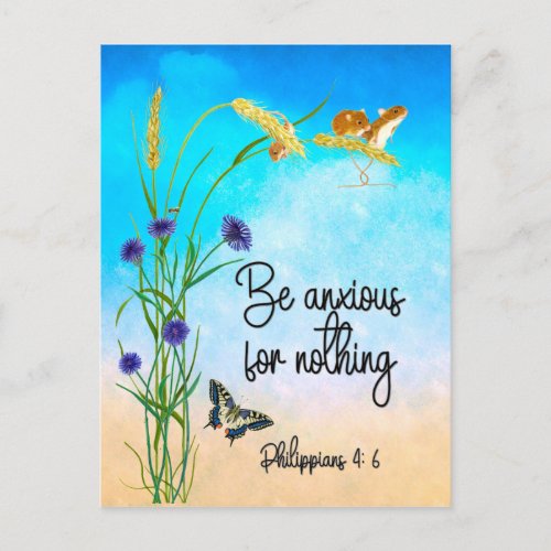 Be anxious for nothing Philippians 46 Postcard